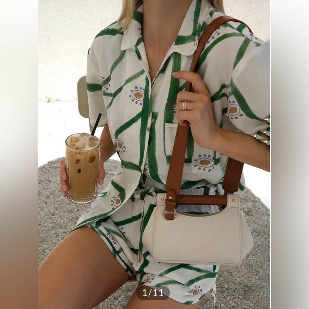 Commense Printed Drawstring Shorts Set